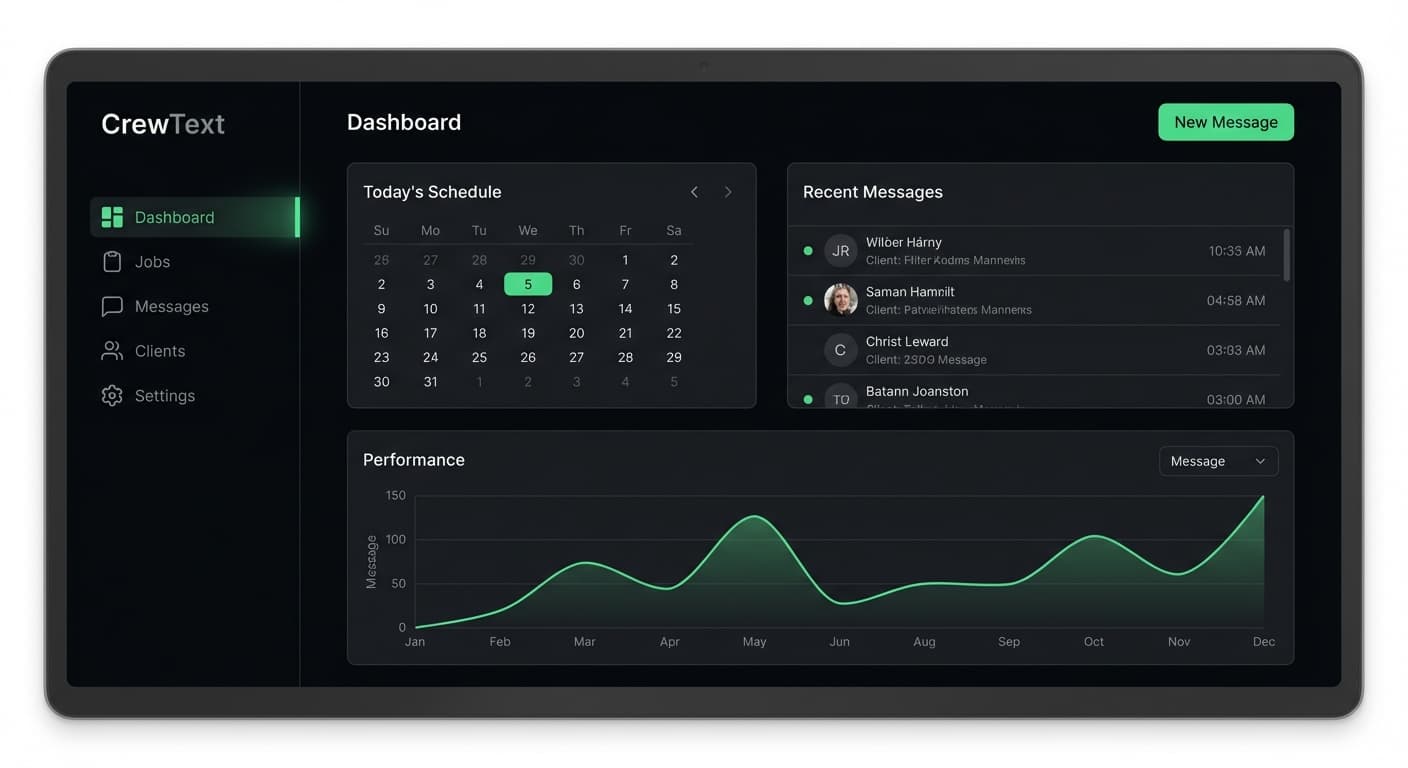 CrewText dashboard